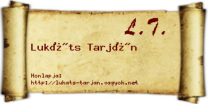 Lukáts Tarján névjegykártya
